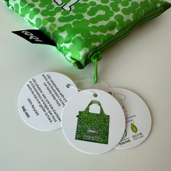 LOQI CONSTANT BAGEL THERAPY Rest in Peas Recycled Bag - Picture 4 of 4